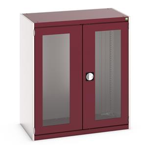 40021069.** cubio cupboard with window doors. WxDxH: 1050x650x1200mm. RAL 7035/5010 or selected